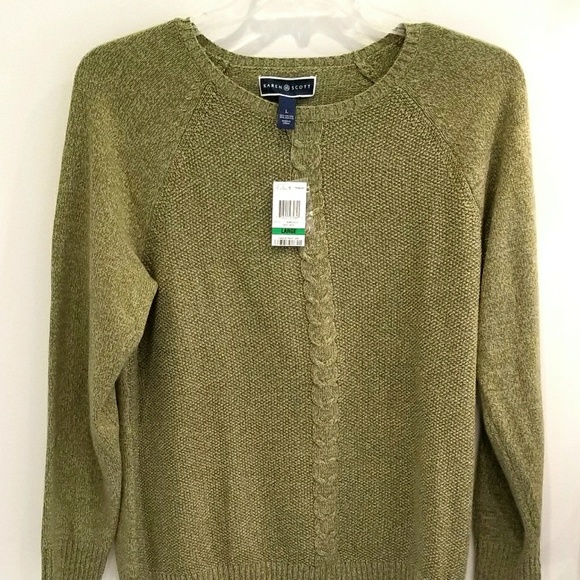 Karen Scott Sweaters - NWT Karen Scott green cable sweater